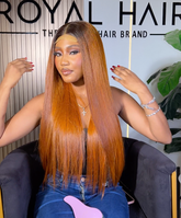 20" Ginger Super Bone Straight With 5x5 Closure